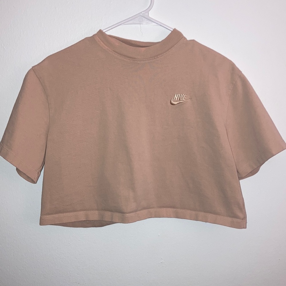 Nike Tan Crop Top Short Sleeve 100% Cotton Tee